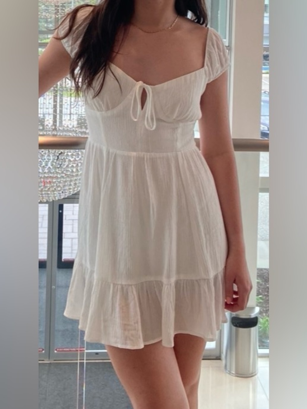 White Ruffled Babydoll Dress